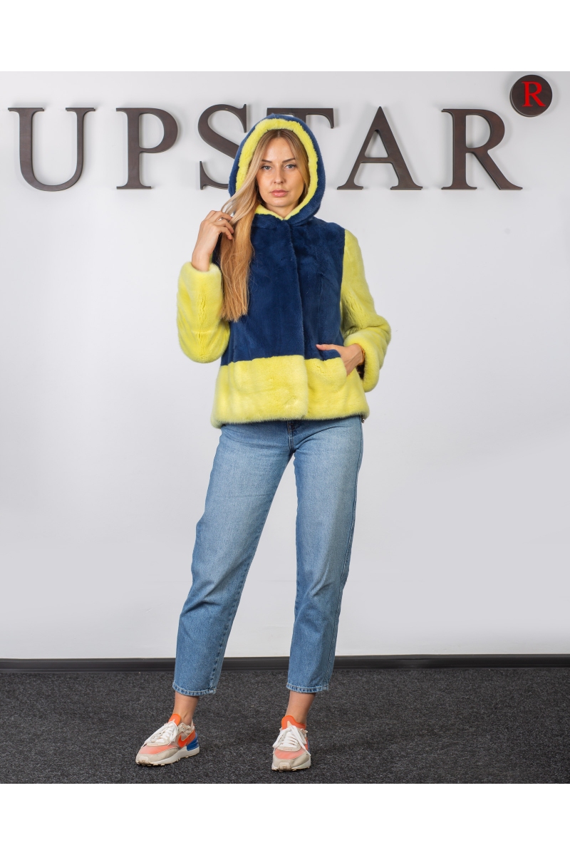 Fur coat 01-05-539 04- Snorkel blue-LIM