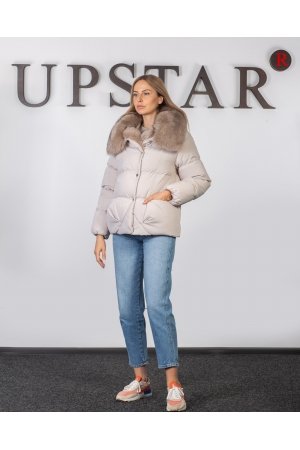 Женский пуховик с песцом