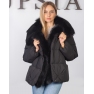Черный пуховик с лисой
