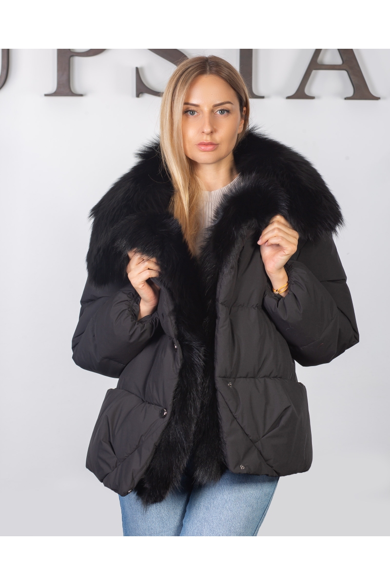 Фото - Жіночий пуховік  з лисицею 