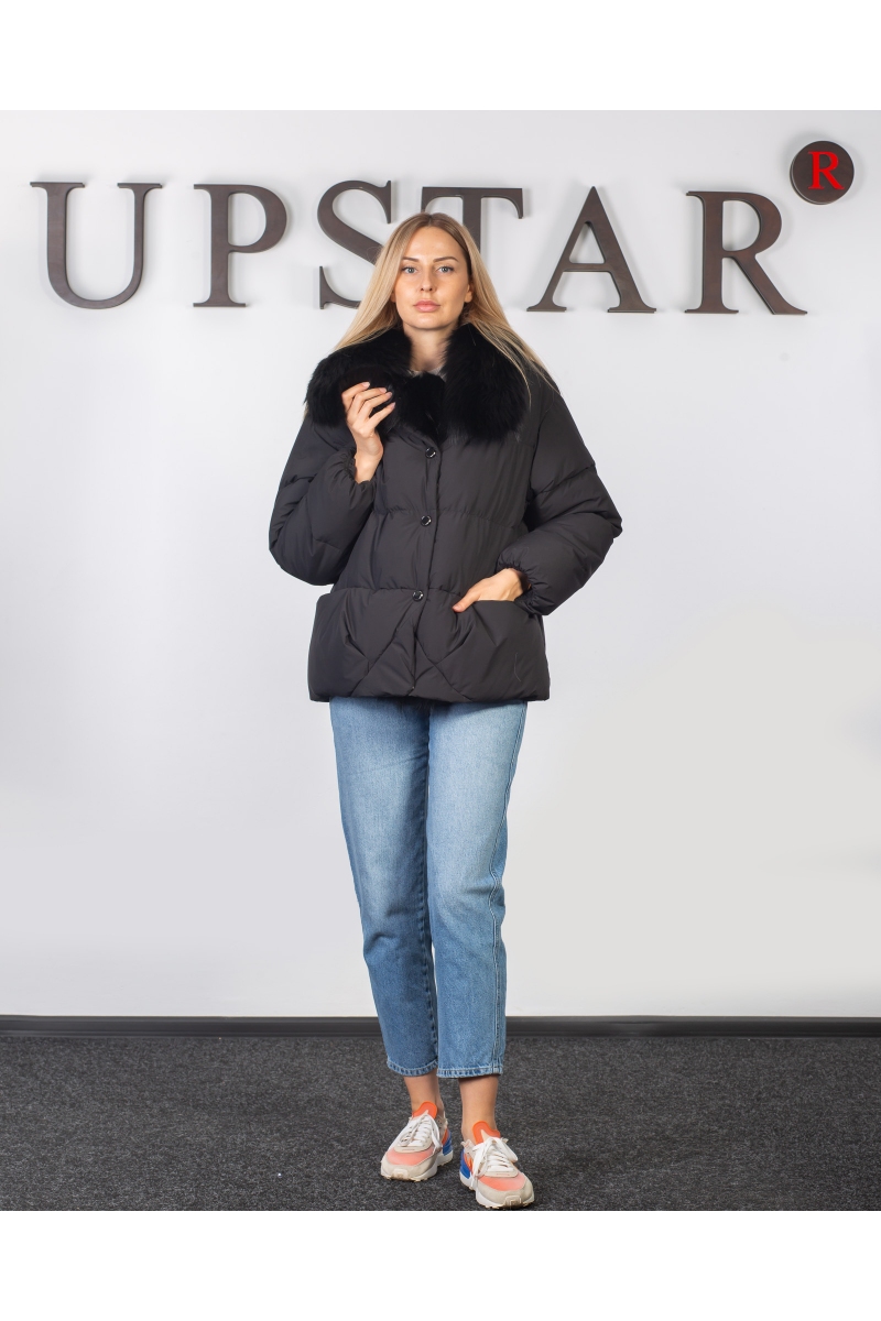 Жіночий пуховік  з лисицею, фото 3, ціна