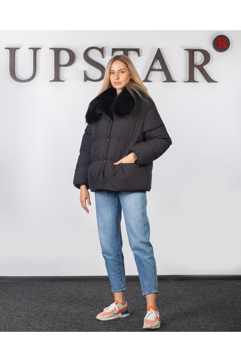 Жіночий пуховік  з лисицею, фото 2, ціна