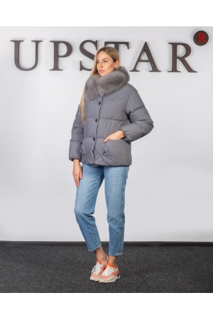 Женский пуховик  с песцом