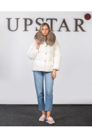 Женский пуховик с песцом