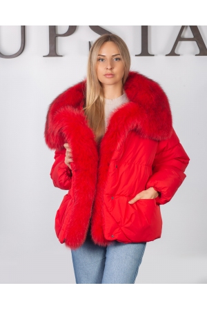 Фото - Женский пуховик  с песцом (1092)