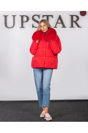 Женский пуховик с песцом