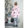 Kids fur coat 03-05-010-light pink-stars