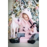 Kids fur coat 03-05-010-light pink-stars