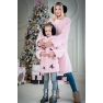 Kids fur coat 03-05-010-light pink-stars