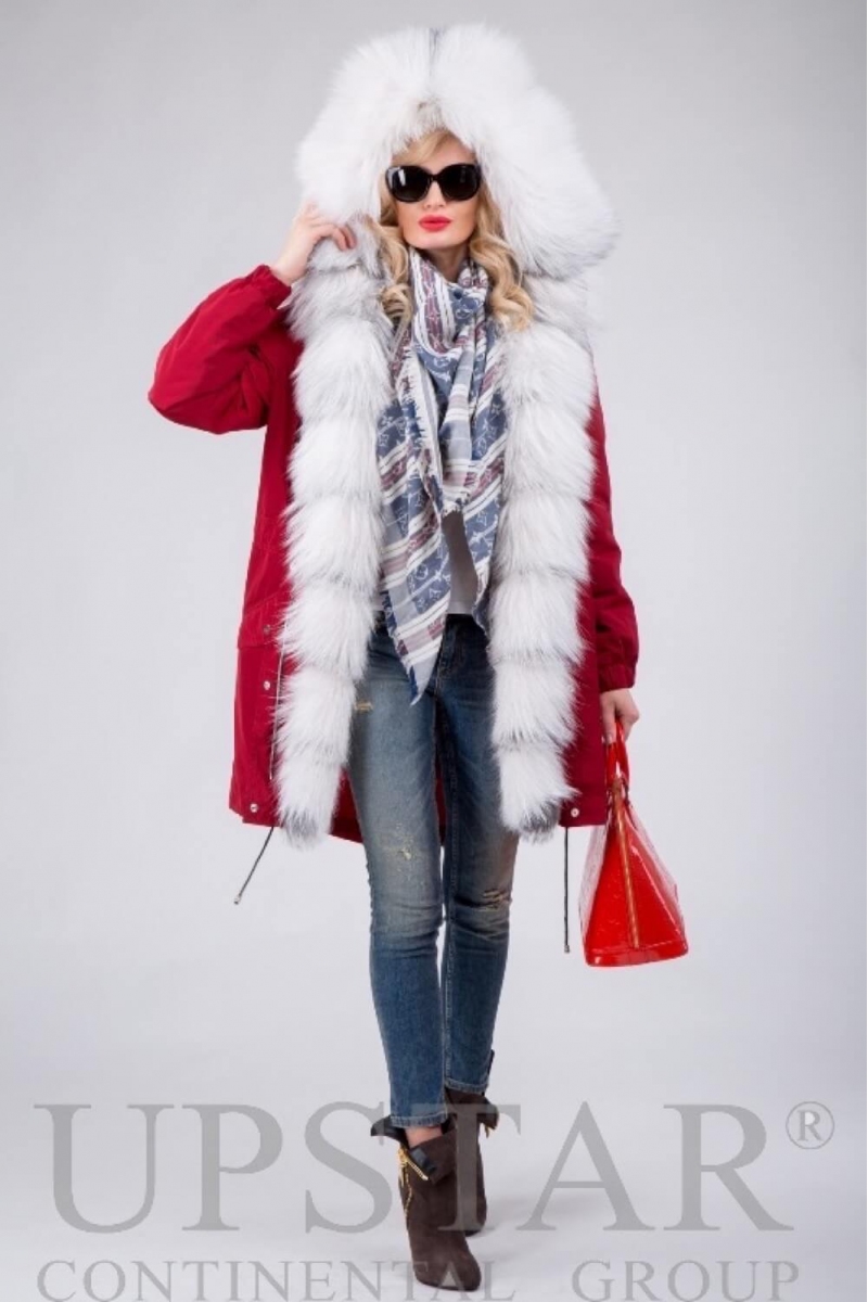 Жіноча парка з лисицею, фото 3, ціна