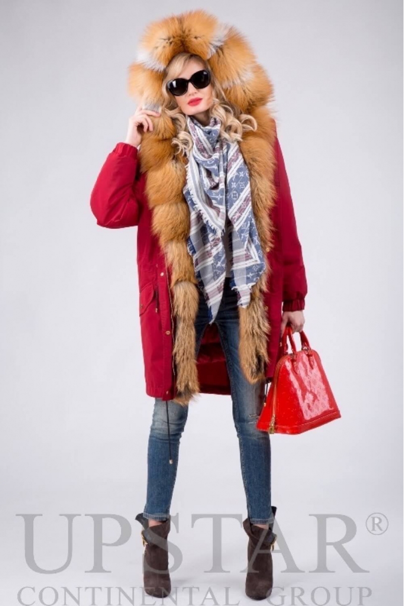 Жіноча парка з лисицею, фото 10, ціна