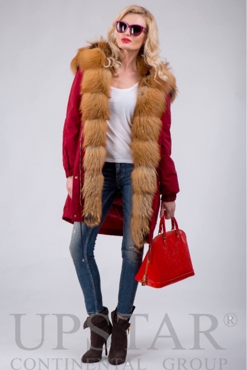 Жіноча парка з лисицею, фото 3, ціна