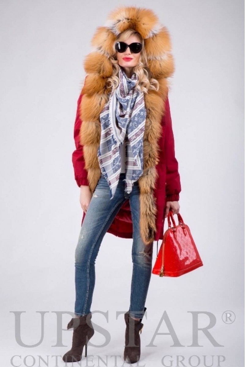 Жіноча парка з лисицею, фото 2, ціна