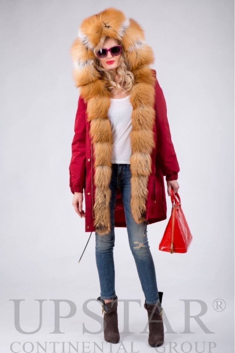 Жіноча парка з лисицею, фото 1, ціна