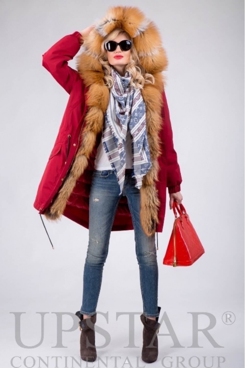 Жіноча парка з лисицею, фото 7, ціна