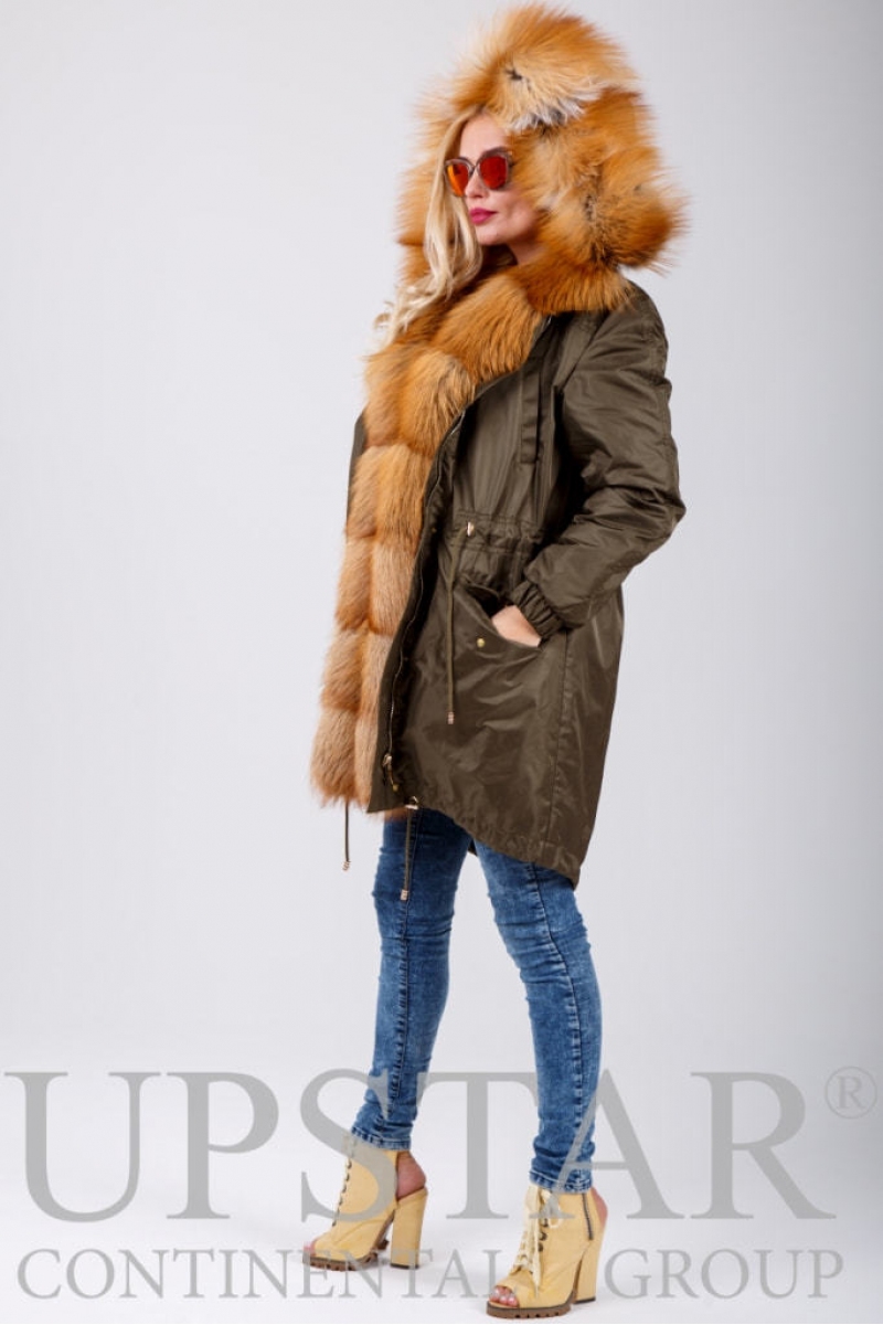 Жіноча парка з лисицею, фото 4, ціна