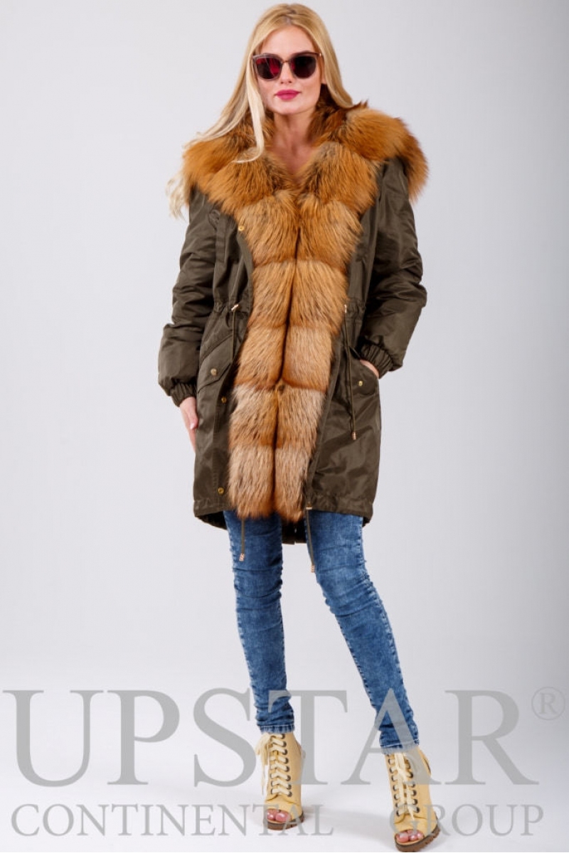 Жіноча парка з лисицею, фото 1, ціна