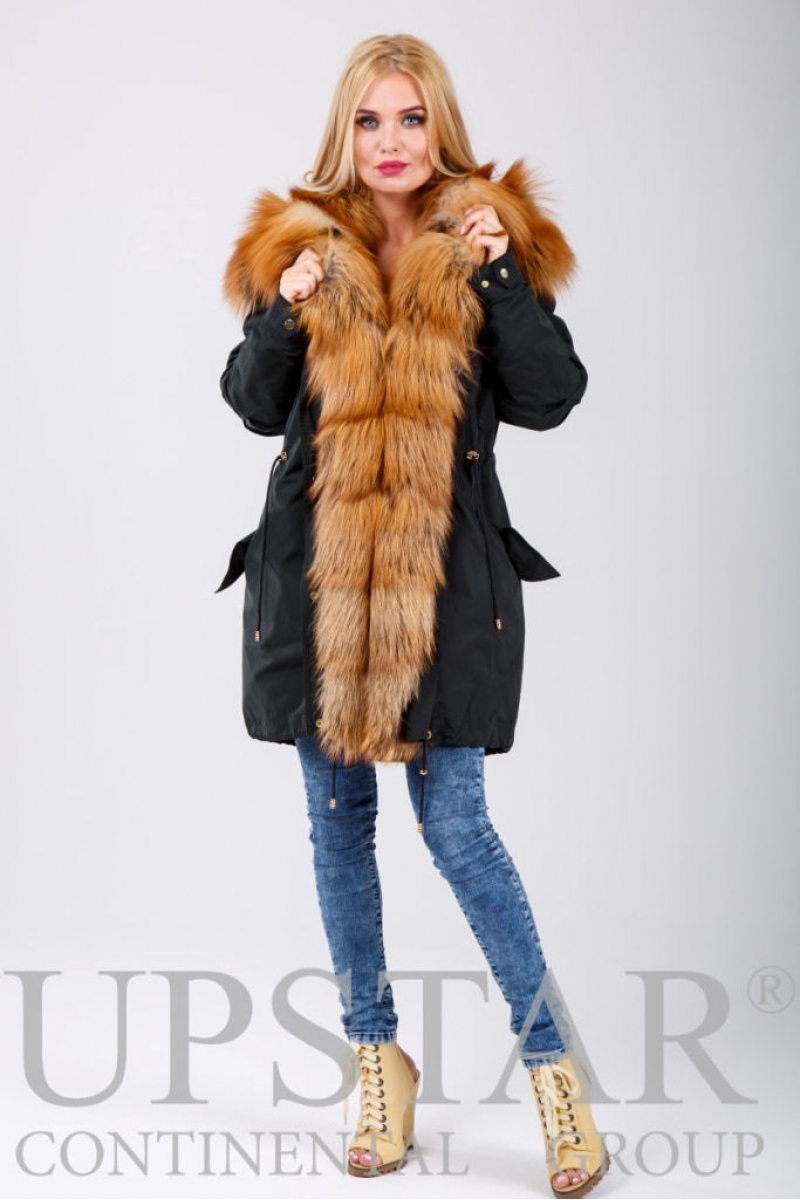 Жіноча парка з лисицею, фото 3, ціна