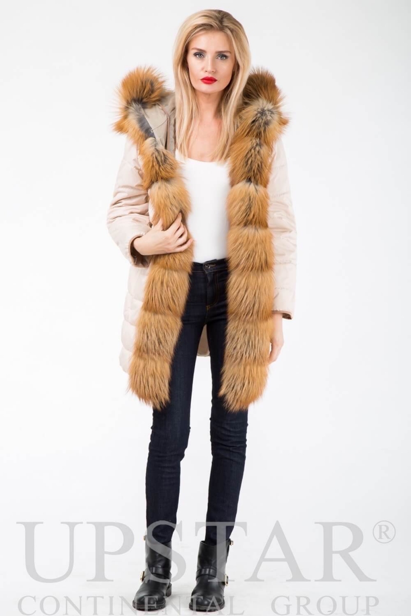 Жіноча парка з лисицею, фото 1, ціна
