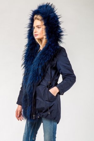 Женская парка с енотом